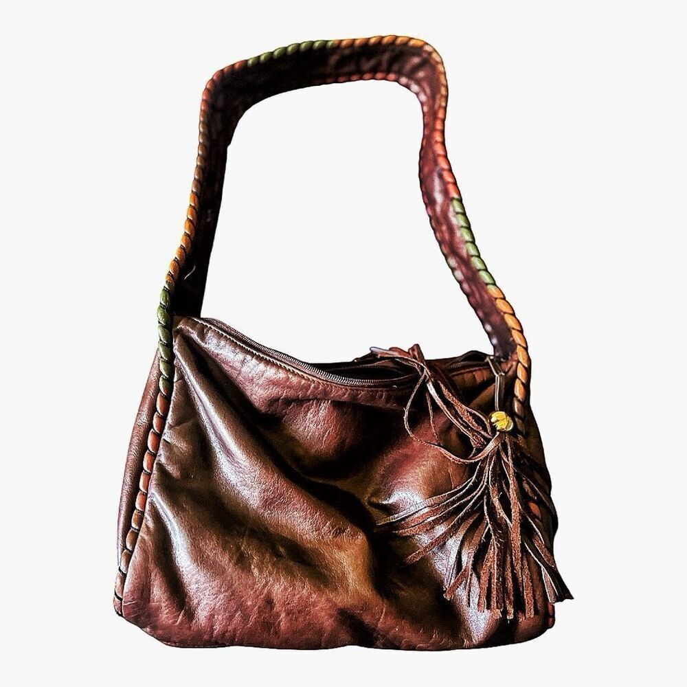 Vintage Sura Boho Chocolate Brown Leather Shoulder Bag